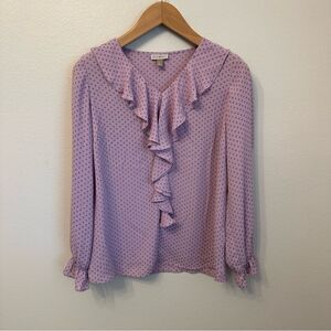Roz & Ali Lavender Ruffle Blouse